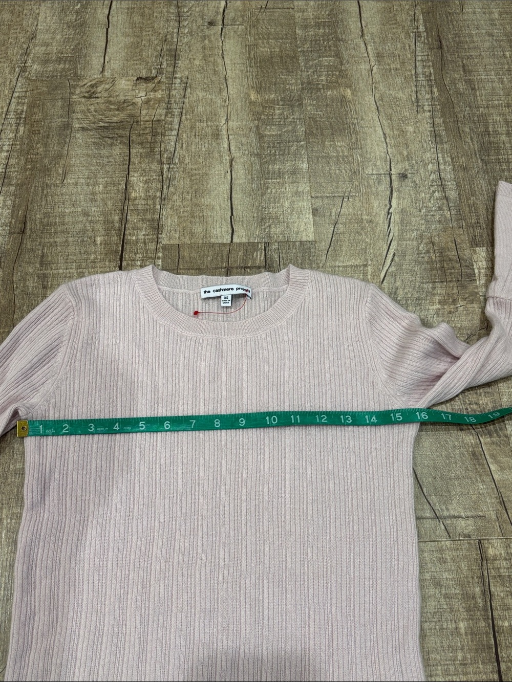 The Cashmere Project Light Pink Ribbed Bell Sleeve Sweater 100% Cashmere - Picture 4 of 7
